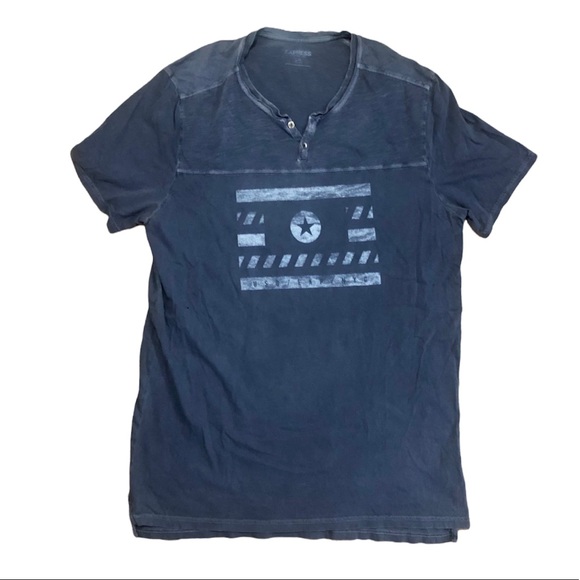 Express Men’s faded blue distressed graphic t-shirt, large - Picture 6 of 6